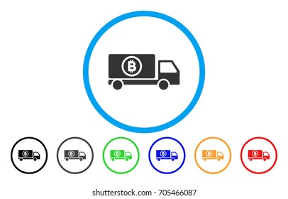 Bitcoin Delivery Truck flat vector icon for application and web design.