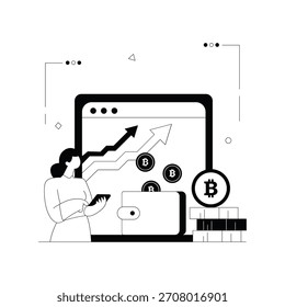 Vector de depósito de Bitcoin Ilustración de esquema EPS 10 Archivo	