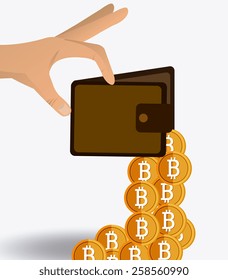 Bitcoin desgin over white background, vector illustration.