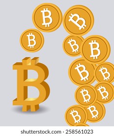 Bitcoin desgin over white background, vector illustration.