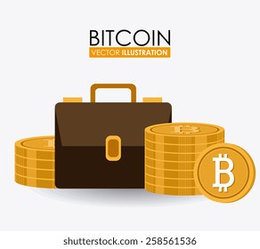 Bitcoin desgin over white background, vector illustration.