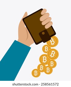 Bitcoin desgin over white background, vector illustration.