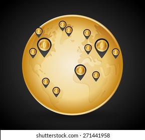 Bitcoin design over black background, vector illustration.