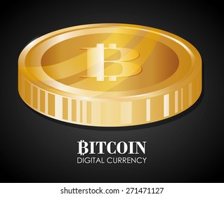 Bitcoin design over black background, vector illustration.