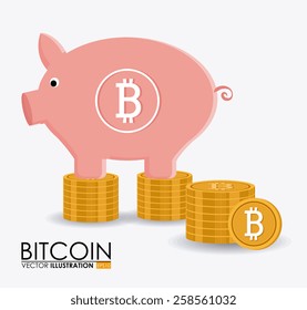 Bitcoin design over white background, vector illustration.