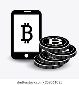 Bitcoin design over white background, vector illustration.