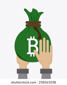 Bitcoin design over white background, vector illustration.