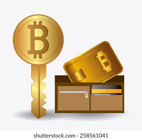 Bitcoin design over white background, vector illustration.