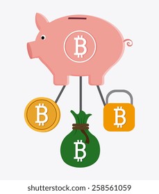 Bitcoin design over white background, vector illustration.