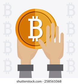 Bitcoin design over white background, vector illustration.