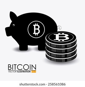 Bitcoin design over white background, vector illustration.
