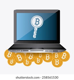 Bitcoin design over white background, vector illustration.