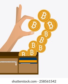 Bitcoin design over white background, vector illustration.