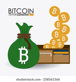Bitcoin design over white background, vector illustration.