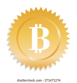 Bitcoin design over white background, vector illustration.