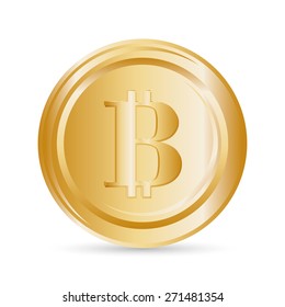 Bitcoin design over white background, vector illustration.