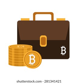 Bitcoin design over white background, vector illustration.