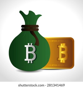 Bitcoin design over white background, vector illustration.