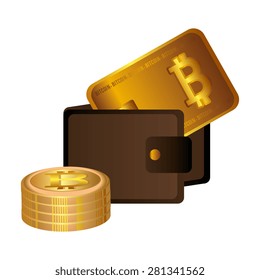 Bitcoin design over white background, vector illustration.