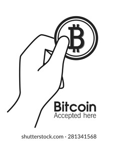 Bitcoin design over white background, vector illustration.