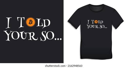 Bitcoin design text for T-shirt, text t-shirts vector