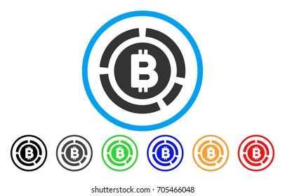 Bitcoin Diagram flat vector pictograph for application and web design.