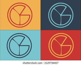 Bitcoin Diagram Logo Template, Simple Flat Icon of finance,market,money