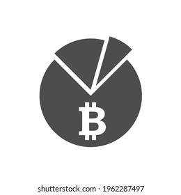 bitcoin diagram money silhouette vector icon isolated on white. bitcoin cryptocurrency icon for web, mobile apps, ui design and print