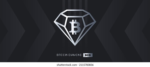 Bitcoin Diamond BCD Cryptocurrency symbol vector illustration. Block chain based technology background with crypto logo design. 