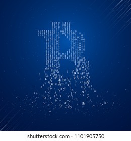 Bitcoin digital code visualization. Big data code representation. The collapse of the cryptocurrency.