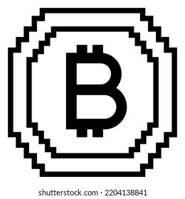 Bitcoin Digital Crypto currency coin icon, binary digital style.  Vector simple icon.