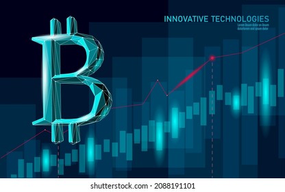 Bitcoin digital cryptocurrency sign 3D symbol. Big data information mining technology. Concept abstract web internet electronic payment vector illustration