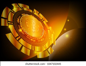 Bitcoin digital currency abstract background for technology, business and online marketing, Vector illustration