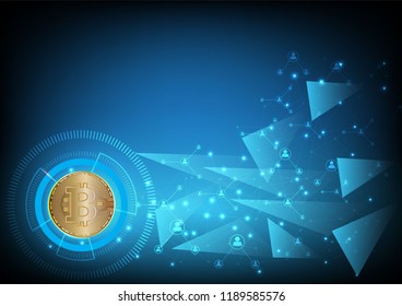 Bitcoin digital currency abstract background for technology, business and online marketing, Vector illustration