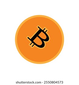 Bitcoin. Digital currency. Cryptocurrency. bitcoin symbol isolated on white background. Stock vector illustration