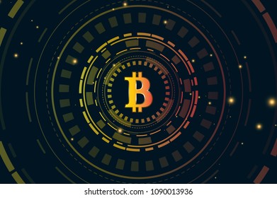 Bitcoin digital currency. Futuristic digital money for your concept design. Touch the future