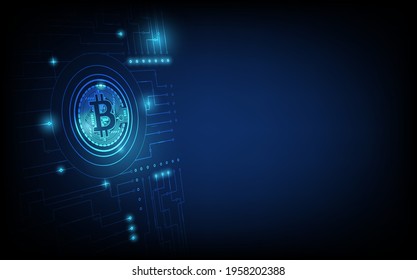 bitcoin digital currency, futuristic digital money, futuristic digital innovation background vector illustration