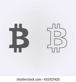 Bitcoin digital currency icon . Vector illustration