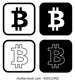 Bitcoin digital currency icon . Vector illustration