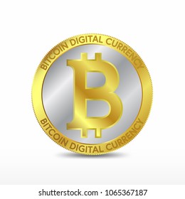 bitcoin  Digital currency on white 