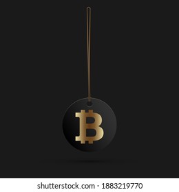 Ilustración del vector de signo de moneda digital de Bitcoin