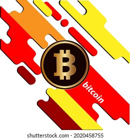 Bitcoin digital currency symbol icon with abstract background, good design for t shirt and another apparel