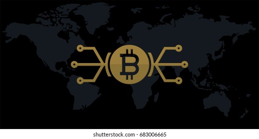 Bit-coin digital currency - vector illustration