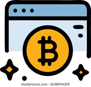 Bitcoin Digital Currency Web Icon.