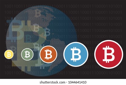 Bitcoin digital money Business concept Vector and Liiustration