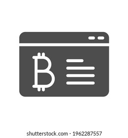 bitcoin digital money silhouette vector icon isolated on white. bitcoin cryptocurrency icon for web, mobile apps, ui design and print