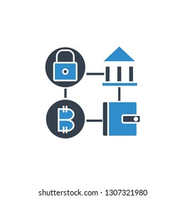 bitcoin and digital money system concept icon