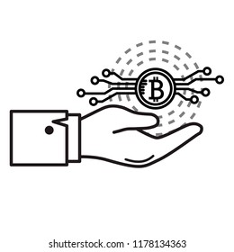 Bitcoin digital money vector icon , business concept