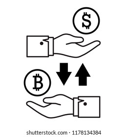 Bitcoin digital money vector icon , business concept