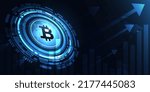 Bitcoin digital on graph background copy space cryptocurrency technology concept